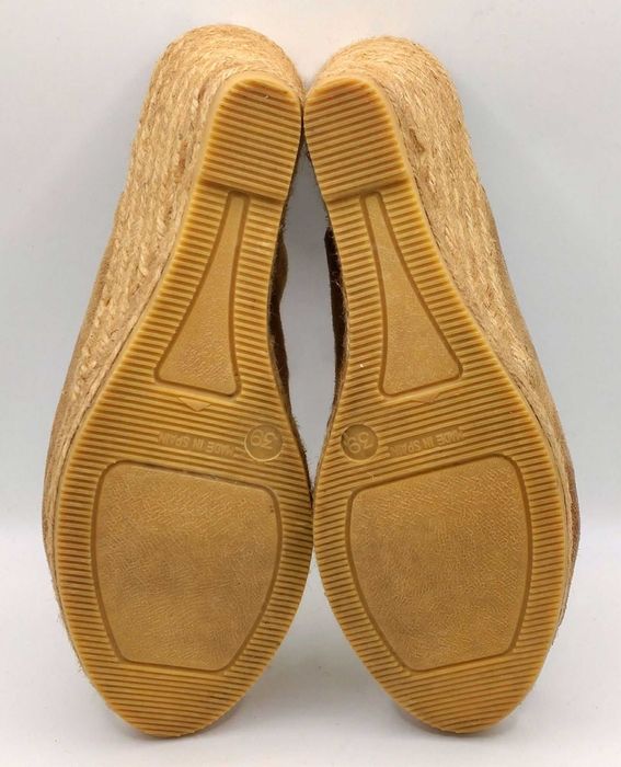 Espadryle damskie Gaimo brązowe na koturnie EU 39
