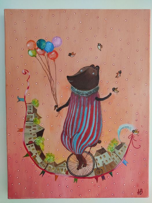 Картина маслом "Старый цирк"