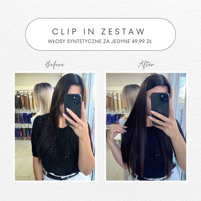 Clip in! Włosy JAK NATURALNE! Na co dzień i specjalne okazje! 60 CM