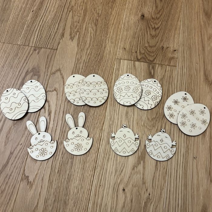 Drewniane ozdoby wielkanocne do pomalowania rękodzieło