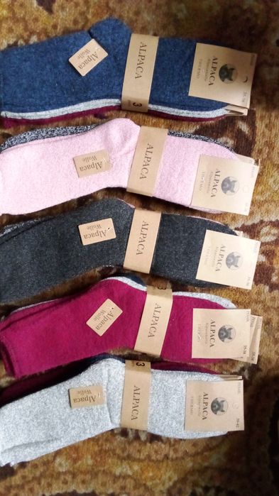 Alpaka skarpety damskie góralskie folk ludowe 12 sztuk 38-42 ciepłe