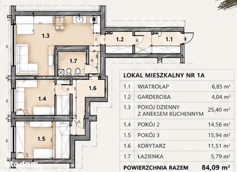 84 m² 3 pokoje Parter Idealne pod inwestycję - Azory