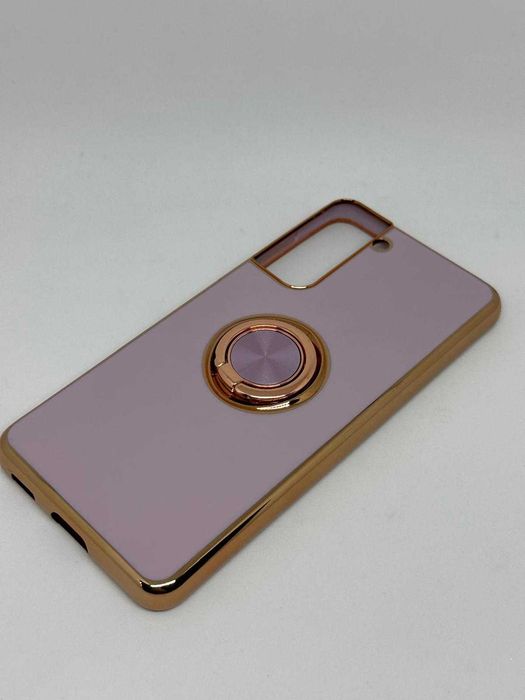 Samsung S21 Etui Case Silikonowy Obudowa Fiolet+Złoto kod 1119