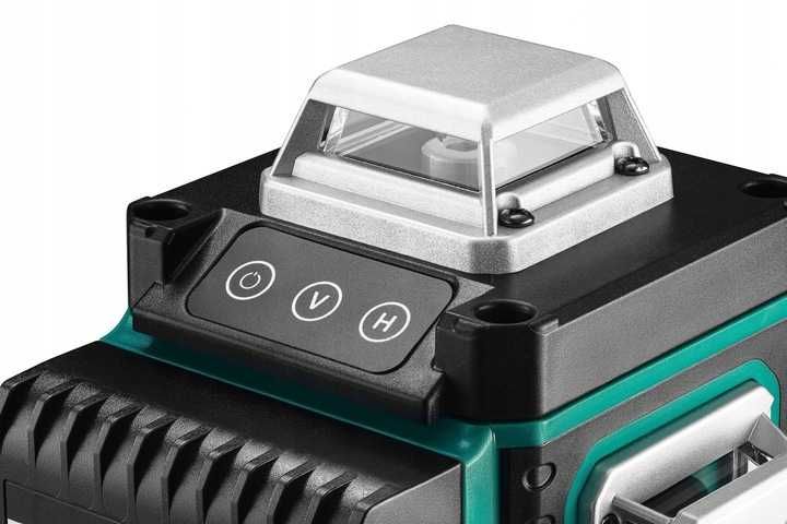 Zestaw poziomica LASEROWA 16 linii LASER KRZYŻOWY 15 elementów walizka