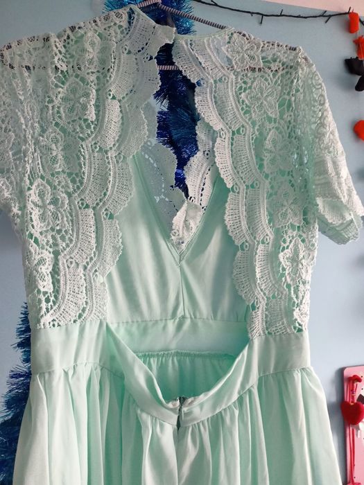 Maxi sukienka miętowa