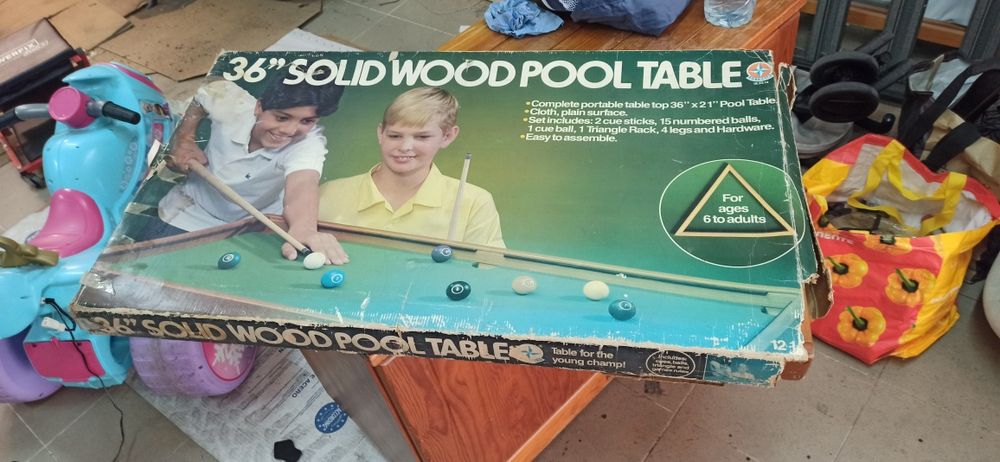 Snooker pool em madeira para criança