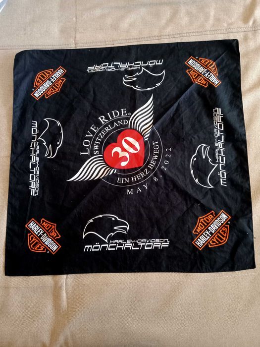 Ювілейна байкерська бандана, хустка Love ride switzerland.