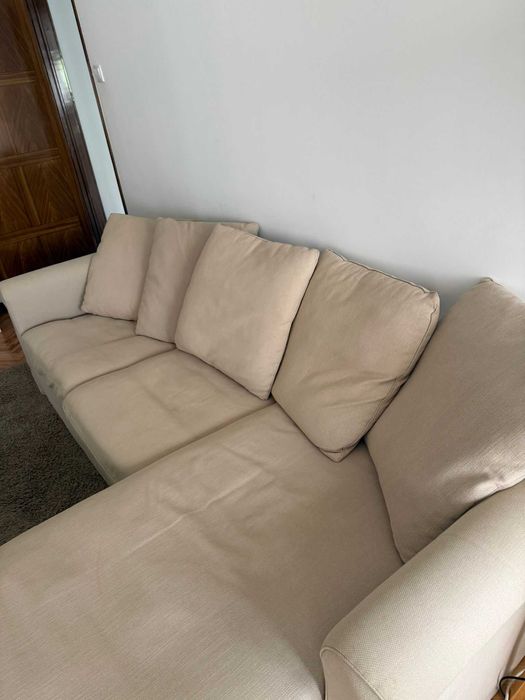 Sofá IKEA GRÖNLID 3 Lugares c/ Chaise Longue Bege - (Muito Bom Estado)