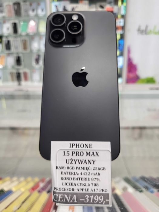 Iphone 15 Pro Max 256GB Bat 87% Telakces Felicity *Raty 0%
