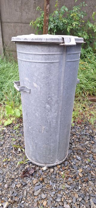 Kosz na śmieci popiół metalowy ocynkowany 110l kubeł śmietnik baniak