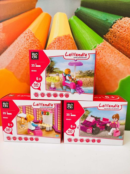 Zestaw klocków dla dziecka aż 3 opakowania leżak garderoba quad