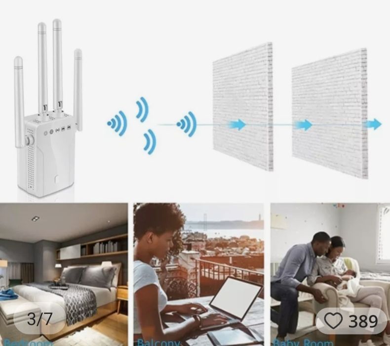 Беспроводной ретранслятор, усилитель сигнала для квартиры  офиса, дома