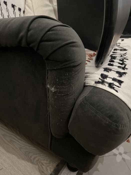 Sofá 187cm 3 lugares cinzento escuro