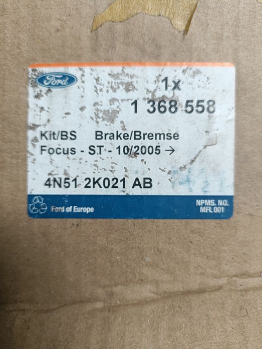 Klocki hamulcowe Focus MK2 ST nowe oryginalne 4N512K021AB Saab Volvo