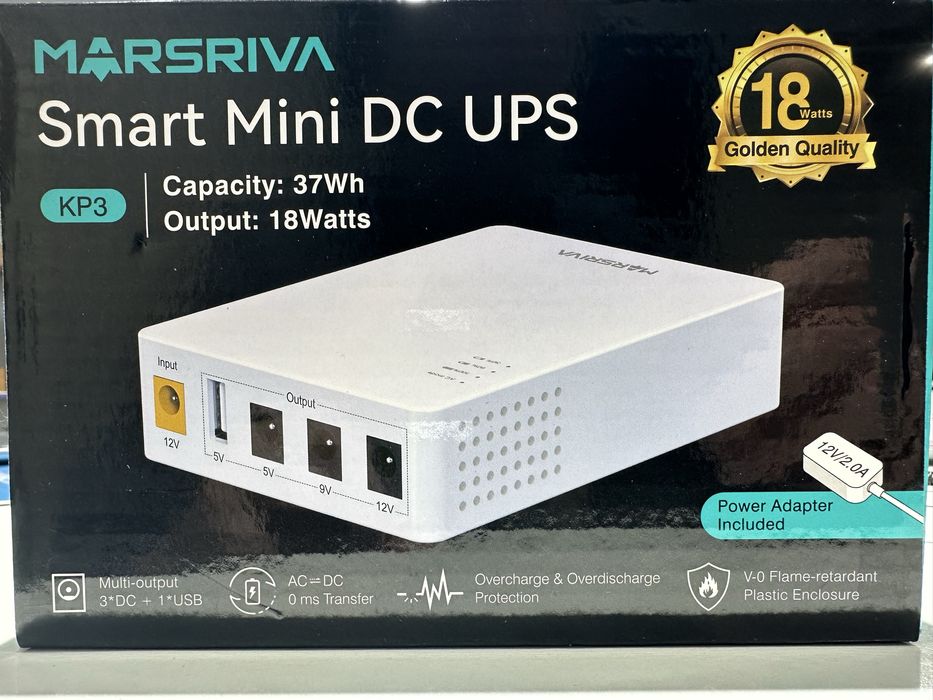 DC UPS MARSRIVA KP3 | Безперебійник для роутера, ONU, камер 12V