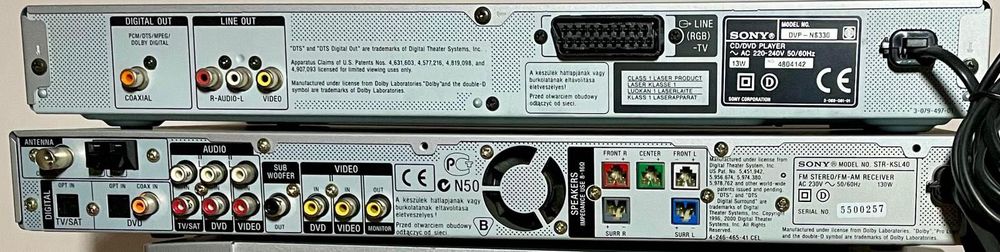 Novo Preço!! Home Cinema Sony: Leitor de DVD DVP-NS330 e Som STR-KSL40