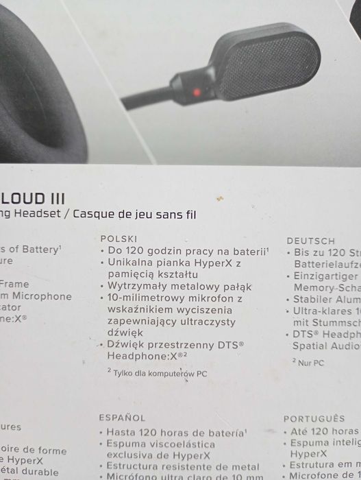 Słuchawki bezprzewodowe z mikrofonem HyperX Cloud III