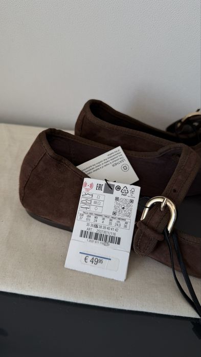 Замшеві балетки zara, коричневі замшеві балетки zara