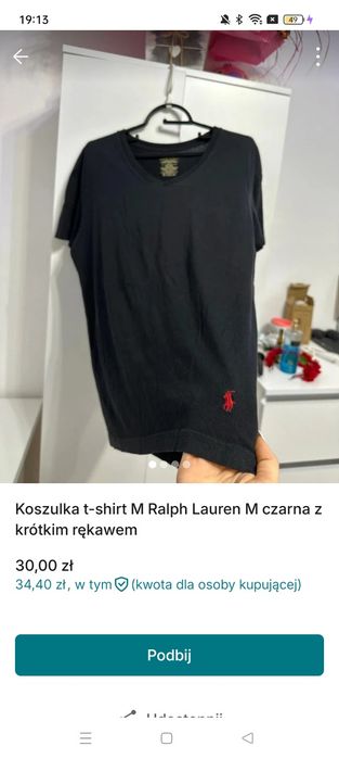 Koszulka t-shirt ralpt laurem czarna m