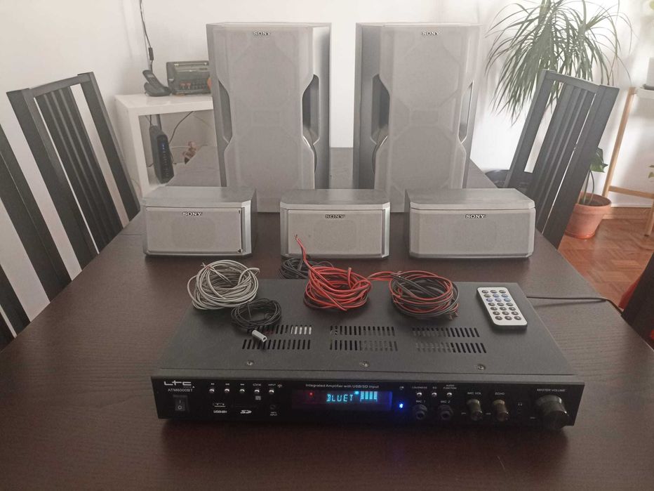 Aparelhagem com sistema de som 5.1 (amplificador LTC + colunas Sony)