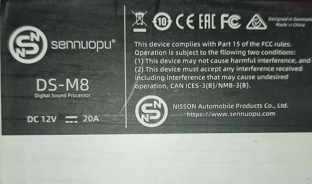 Sennuopu DS-M8 amplificador de potência de áudio de carro 4 canais processador dsp de 8 canais
