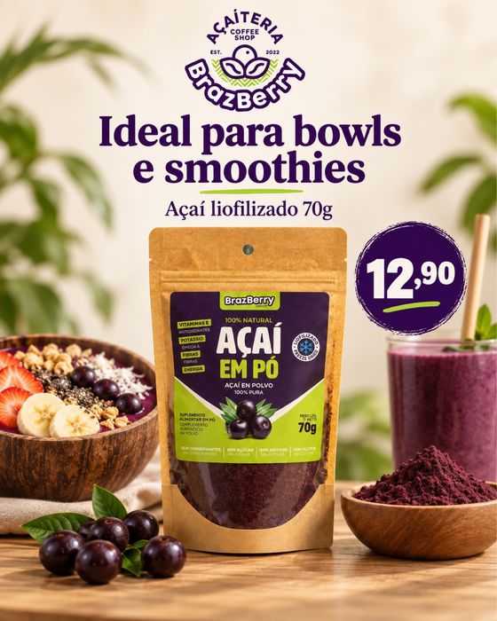 Açai 100% natural liofilizado