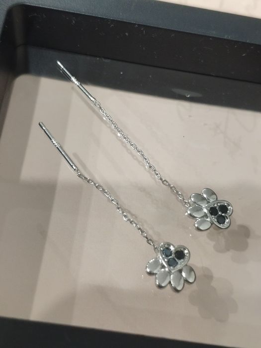 Серьги серебряные, 925, протяжки, висюльки