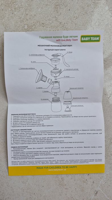 Молоковідсмоктувач ручний Baby Team