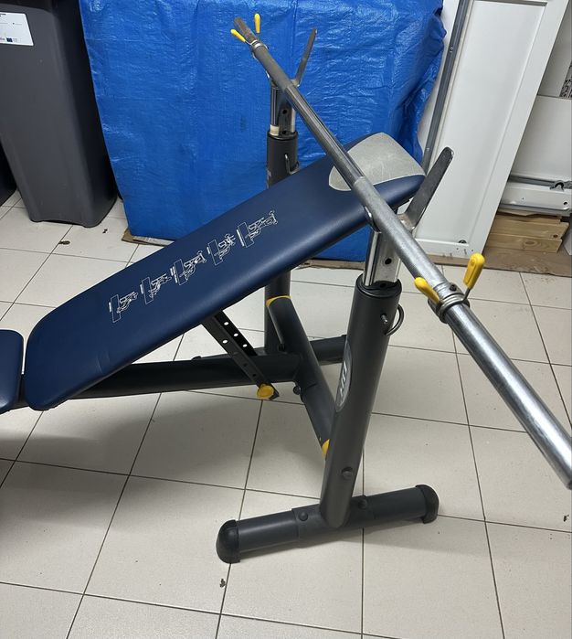 Banco de musculação Hercules + barra + 30 kg em pesos Salter