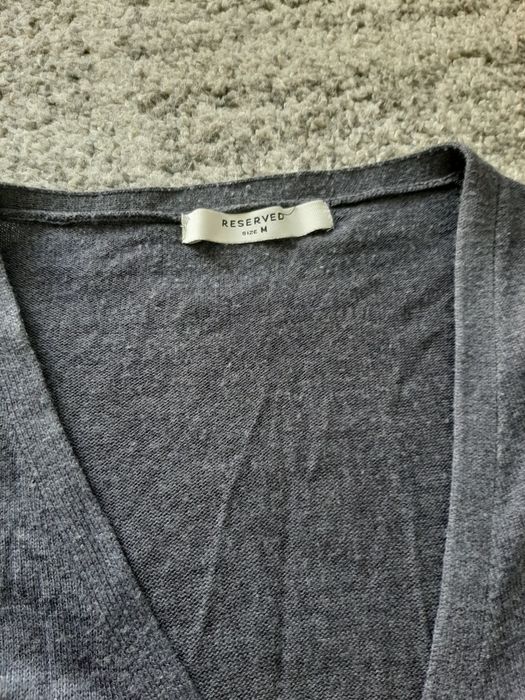 Reserved sweter długi fioletowy na guziki dekolt rozmiar M