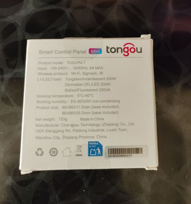 Розумна сенсорна панель керування Tuya Smart Home Panel 3.5" + 3 вимик