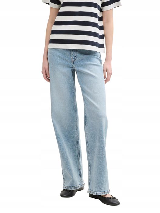 Tom tailor jeansy damskie straight leg z wysokim stanem bawełna xl xl 17fa