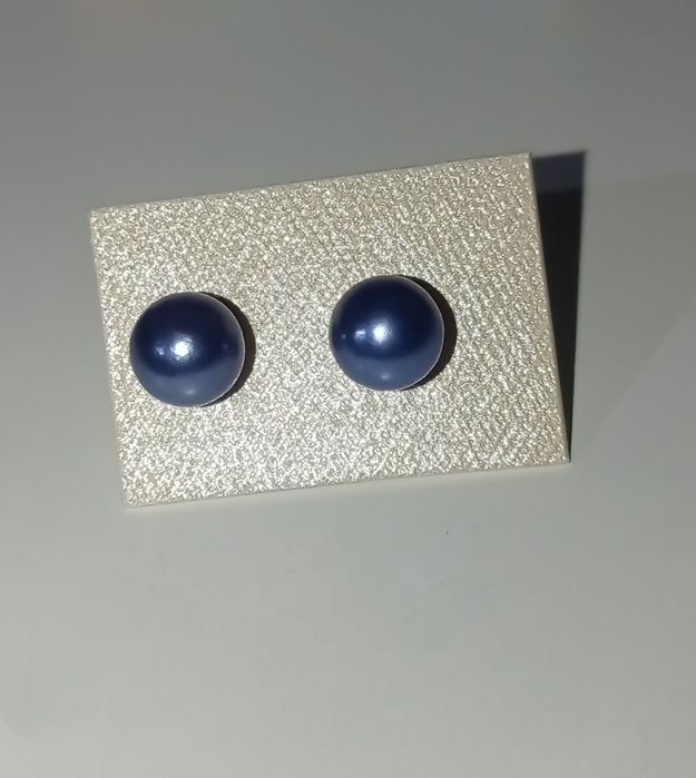 Nowe kolczyki kulki granatowe ze stali nierdzewnej wkrętki
