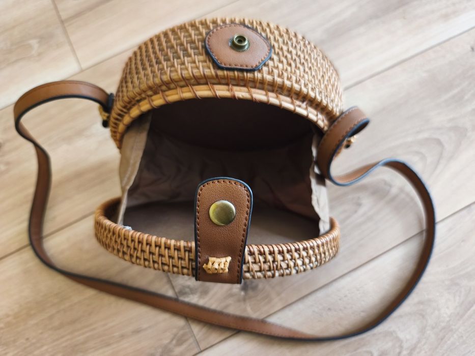 Torebka słomkowa okrągla