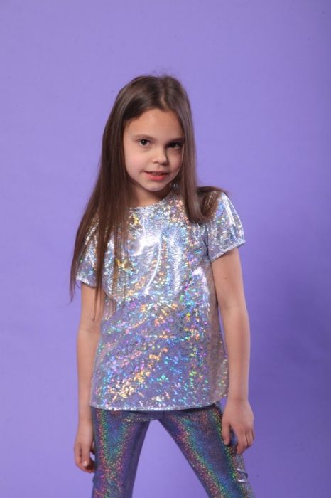 Опт/розн футболка СРІБЛО 92-146р Блискуча футболка,нарядная футболка