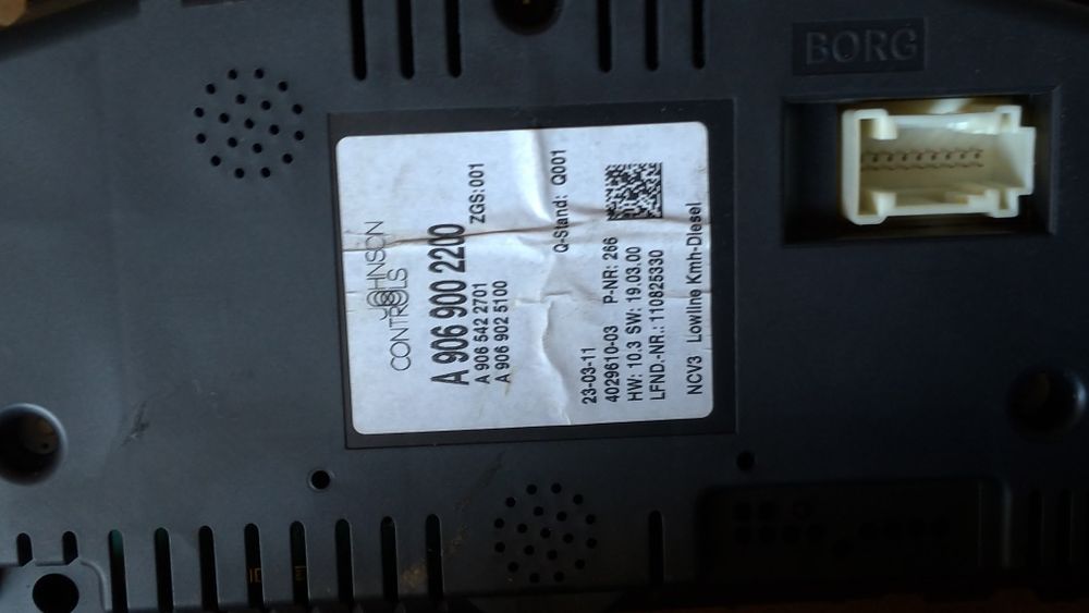 Quadrante Mercedes Sprinter (W906). VW Crafter 2006/2010.