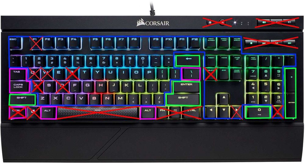 Corsair K68 RGB - oryginalne Keycapy - na szt.