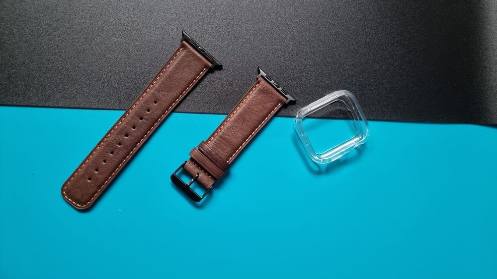 Skórzane pasek do zegarków HITZEE + etui ochronne 42,44,45,46,49mm