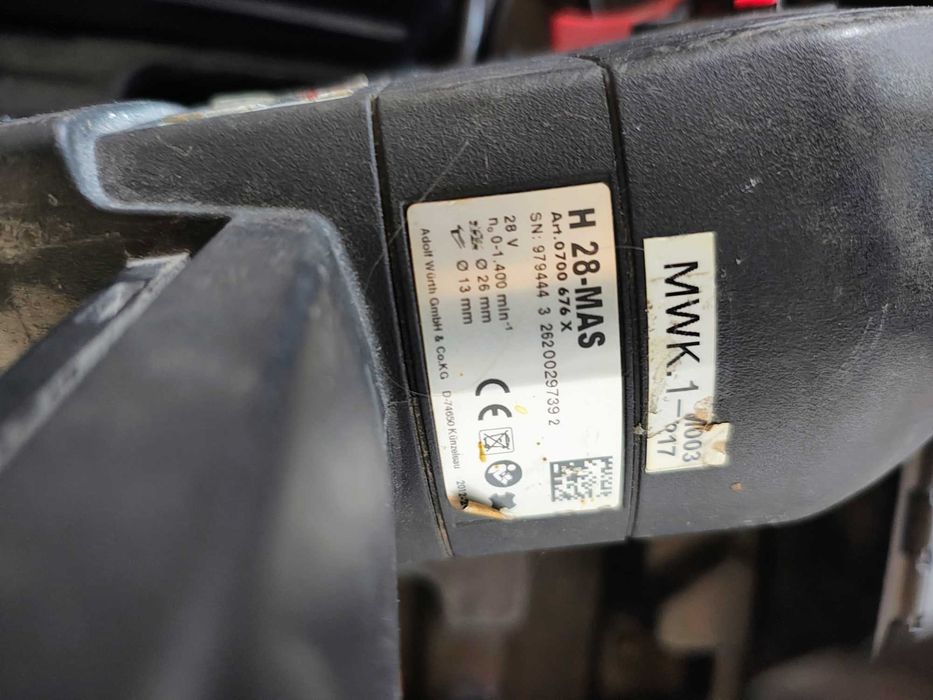 Wurth H 28-MAS młotowiertarka udarowa SDS, ładowarka, akumulator