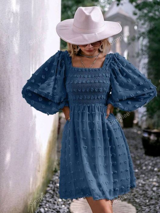 Sukienka niebieska Boho nowa śliczna xl