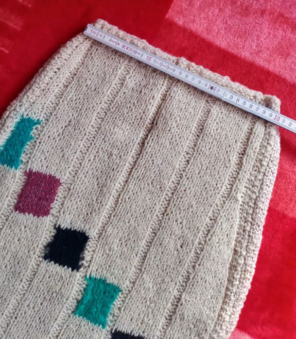 Spódnica z owczej wełny, ręcznie robiona Handmade