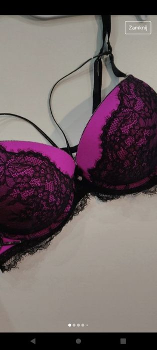 Śliczny  biustonosz Push-up Censored ,ozdobny pasek