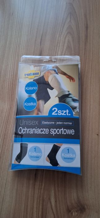 Ochraniacze sportowe marki Treat&ease na kolano i kostkę.