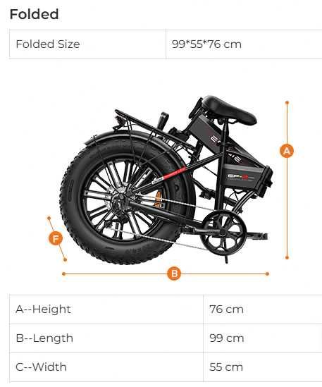 Bicicleta Elétrica Dobrável Engwe EP-2 Pro