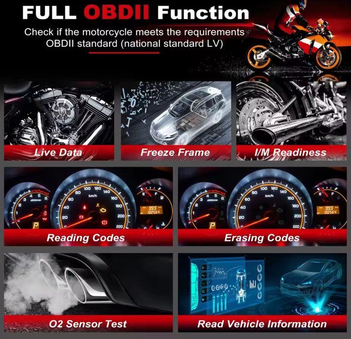 Ferramenta de Diagnóstico Motos Yamaha Honda Suzuki Ancel Mt100 SELADO