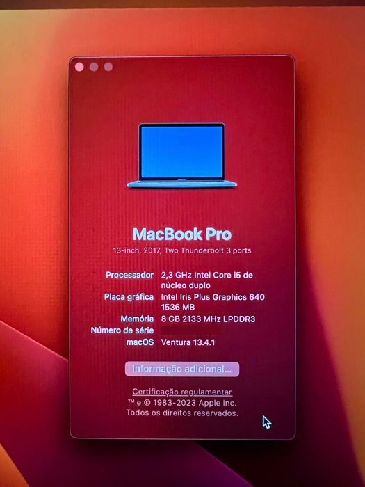 MacBook Pro 13" 2017 / 128GB SSD