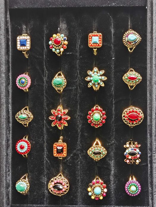 20 peças de anéis femininos de acrílico