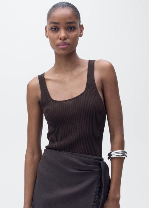 Майка mango коричнева