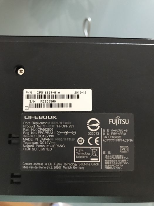 Dock fujitsu e cadeado