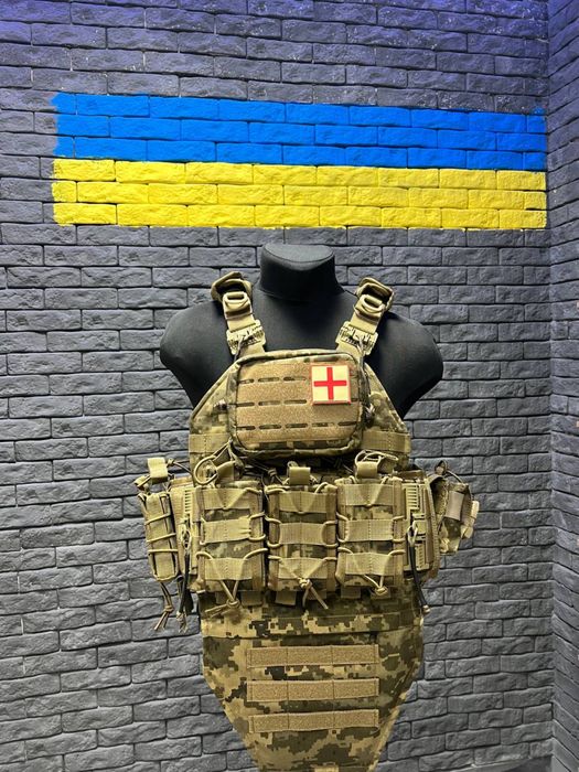 Плитоноска оригинал АТТАСК пиксель, плитоноска з підсумками піксель